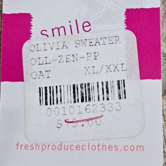 NWT Fresh Produce Sweater XL XXL Olivia Cable Knit Lightwe Cotton Beige Neutral - Picture 8 of 10